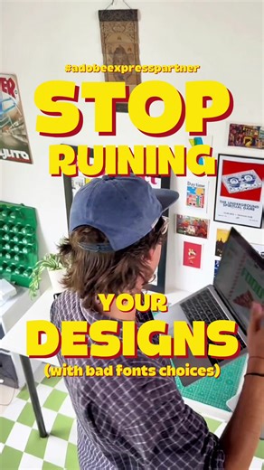 Fonts can change everything. Same design, different font… totally different vibe. Lately I’ve been playing with typography on @Adobe Express , and having access to a huge font library makes it way easier to test ideas without overthinking. If you’re into design, illustration, or just love good type, you’ll get it #adobeexpresspartner #fonts #typography #design #graphicdesign