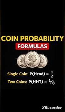 1 Coin, 2 Coin, 3 Coin Probability in 30 sec 😱#coinprobability#coins