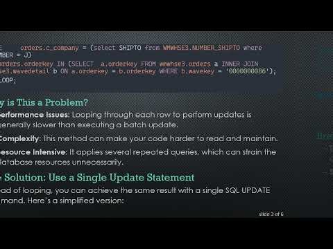Simplify Your Database Updates: Using a Single SQL Update Instead of a Loop in Oracle