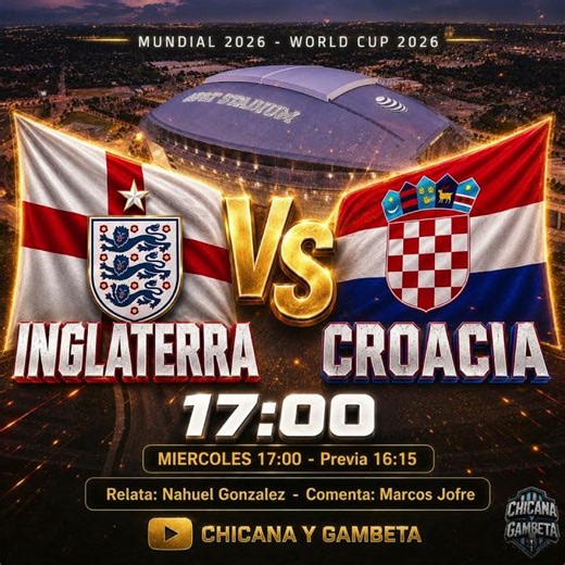 DONDE VER INGLATERRA VS CROACIA EN VIVO 🔴📺⚽🌎| MUNDIAL 2026 🔥 WORLD CUP 2026 COMPLETO