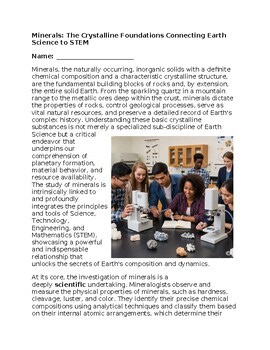 Minerals & STEM - No Prep - Worksheet - 100% Editable