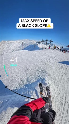 Max Speed Skiing on a Black Slope