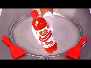 Transforming Jelly Belly Very Cherry Drink into Ice Cream Rolls (ASMR)