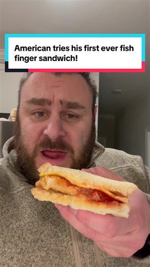 American Tries His First Fish Finger Sandwich Experience!