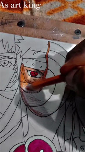 Akatski member drawing part 1||obito Uchiha ||#follow #easy #follow trend 📈📈