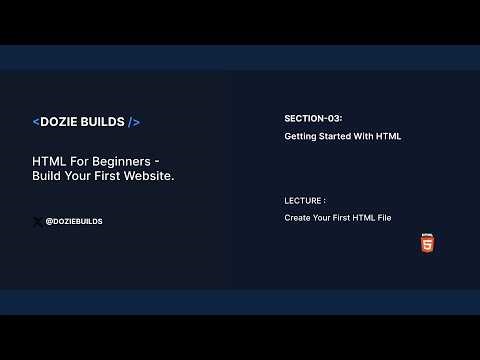 Create Your First HTML File | HTML Course #3