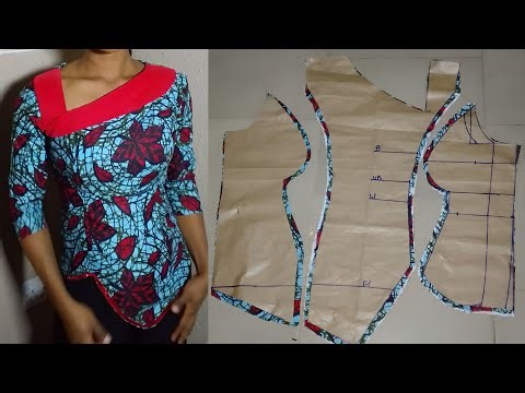 How to Sew a Princess Dart Bustier Blouse with Asymmetric Neckline and Stylish Hemline.