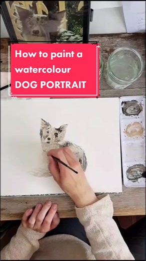 Watercolour Dog Portrait Painting Tutorial