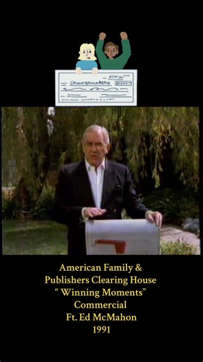 American Family & Publishers Clearing House “Winning Moments” Commercial Ft. Ed McMahon 1991 #90s #90scommercial #publishersclearinghouse #edmcmahon #1991 #americanfamily #mandelaeffect