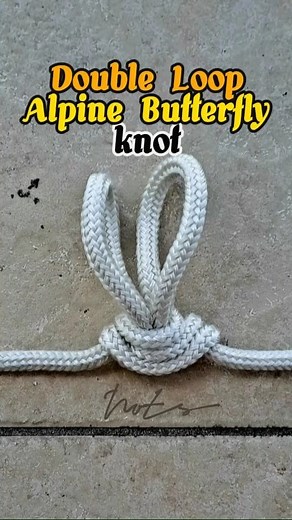 406K views · 4.8K reactions | Double Loop Alpine Butterfly Knot. #knotted #knotting #ropework #knottying #knot #nudo ⚠ Note: Working with knots can be dangerous if you're not experienced. Incorrectly tied knots might fail under pressure, leading to accidents. If you're not an expert, take time to learn proper knot-tying techniques or seek guidance from those who are knowledgeable. Safety should always be a priority. ⚠ | Nots | Facebook