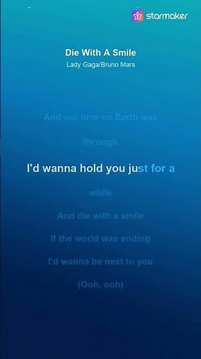 Die with a Smile by Lady Gaga & Bruno Mars [Karaoke Version] Instrumental with Lyrics #starmaker