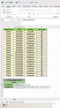 Sum with multiple condition || Excel formula