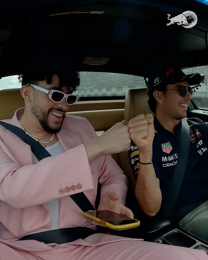 Getting the fiesta started 😎 Riding shotgun into the Miami GP with Sergio Perez and Bad Bunny 🙌 | Oracle Red Bull Racing