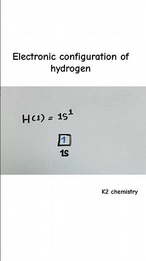 Electronic configuration of hydrogen #electronicconfiguration #hydrogen