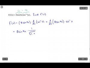 Derivative: Inverse Trig Functions with Product Rule 2