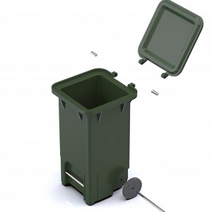 1/48 Scale Garbage Bin Trash Waste (movable) (3D Print File STL Plan Digital Download) (DIY Miniature Doll Dollhouse Child Adult) - Etsy