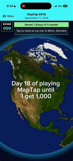 Day 18 of playing MapTap until I get 1,000. Never have I ever started so strong and FUMBLED SO HARD!