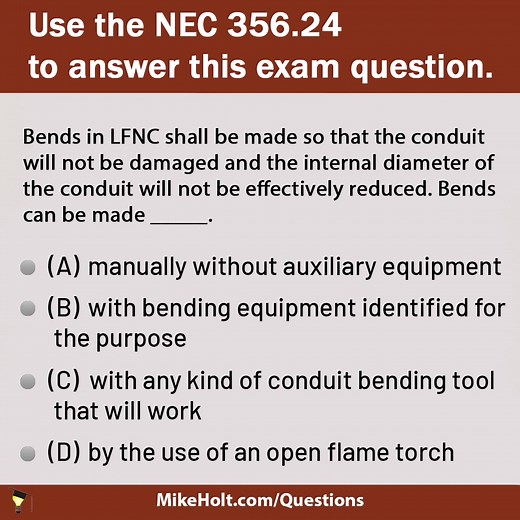 Check out our daily NEC question! Know the answer? Submit it at mikeholt.com/question......... As for me and my House, we will serve the Lord [Joshua 24:15]. #mikeholt #electricaltraining #electrician #electricaleducation #electricaltrade #necrequirements | Mike Holt Enterprises