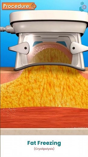 Cryolipolysis for Fat Reduction ↪ 3D Medical Animation #Shorts #Cryolipolysis #FatFreezing #Fat