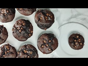 SUPER MOIST Double Chocolate Chip Muffins | Easy Chocolate Chip Muffin Recipe | Step by Step Baking
