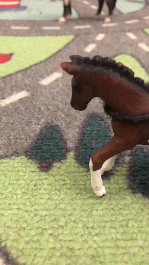 Toy Horse Adventures on Colorful Carpet