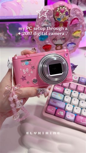 ⭐️ my #cyrene #pcsetup through a 2017 #digitalcamera ! 📸🎀 #y2kaesthetic #hoyocreators