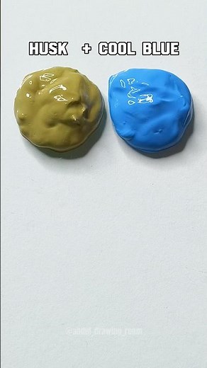 Husk + Cool Blue = Dusty Sage | Aesthetic Color Mixing 🎨💙🌿