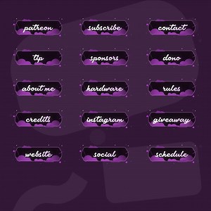 Nebula Serenade Stream Panels: Purple Galaxy Lofi for Twitch and Obs/streamlabs - Etsy UK