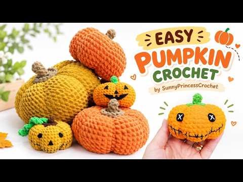 EASY and FAST ! how to crochet a pumpkin for BEGINNERS (any size) | crochet pumpkin step by step