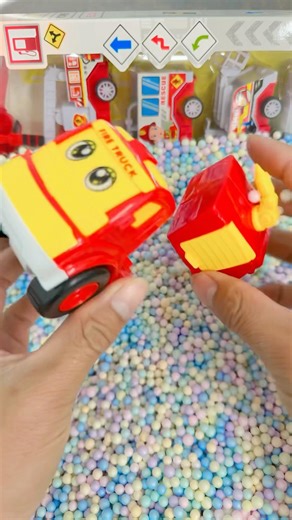 Search for and assemble fire trucks #candyfruit #toys #shorts