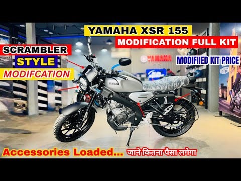 Yamaha XSR155 Modification Details Review | Kit Price | Full Scrambler Accessories कितना पैसा लगेगा?