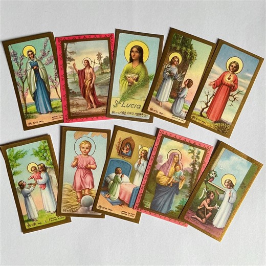 Vintage Prayer Cards Catholic Votives Made in Italy, 1940’s. Set of 10 Cards. 1 of Each Design. UK Based Shop. - Etsy
