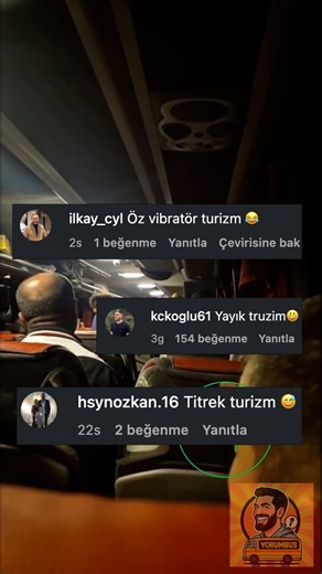 Yorumbus on Instagram: "Otobüs resmen bozuk amortisörlü lunaparka döndü 😂🚌 Millet yukarı aşağı zıplıyor, yorumlar zaten efsane. Hadi sen de bu turizme bir isim koy! 👇🔥 #yorumedit #seslendirme #trend #kesfet #yorumbus #OtobüsMizahı #SallanmaModu #AmortisörPatlak #TurizmParodisi #KomikVideolar"