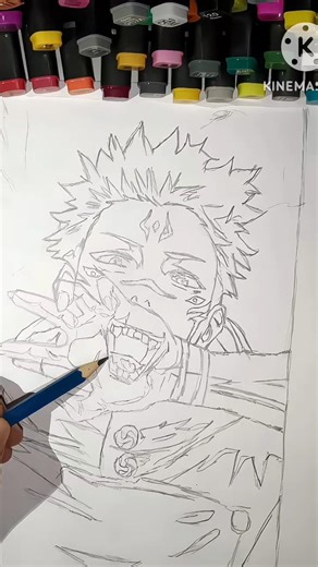 How to Draw Sukuna Step by Step 🔥 Jujutsu Kaisen Sketch Tutorial Pencil Drawing#art#anime #sukuna