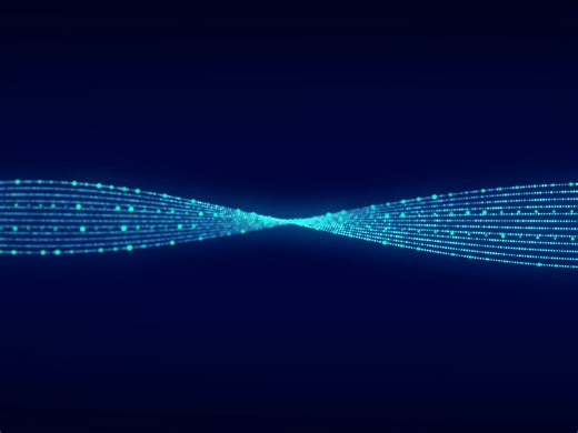 Futuristic dynamic swirling digital wave