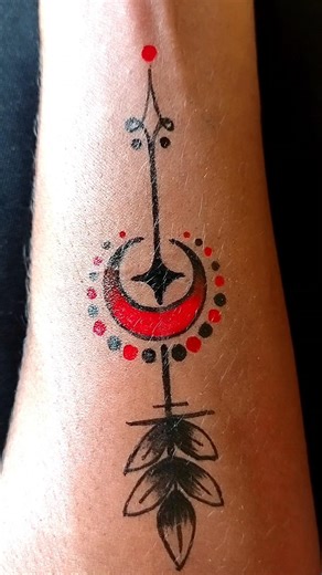 Symbolic Arrow & Moon Tattoo with Pen ✍️ #shorts #tattoo #tattooideas #trending