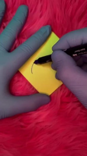 Drawing a Cartoon Hedgehog on a Sticky Note