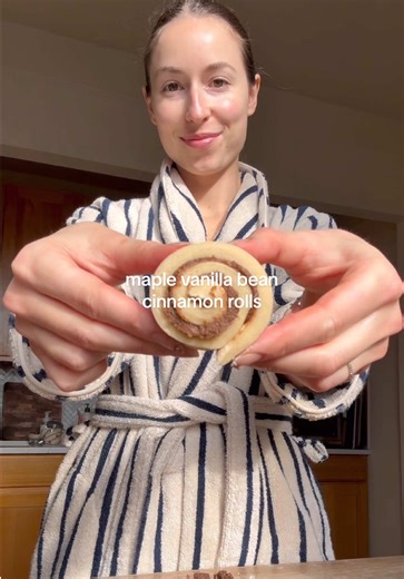 Slow Sunday mornings in my @Brooklinen super-plush robe & bedding, my favorite ever European linen sheets waffle blanket (I also love their waffle throws I have a few in my living room!). These make the best ever gifts, for yourself or your loved ones. All of these are available to shop at the link in my bio xo #brooklinenpartner Maple Vanilla Bean Cinnamon Rolls: Ingredients For the Dough: - 3 cups high protein all-purpose flour (plus more for dusting/kneading) - 1 packet instant yeast - 1/2 cu