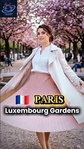 Beautiful Female Model Shows Perfect Spring Fashion at Iconic Paris Landmarks | France Travel