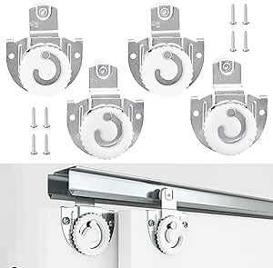 4PCS Sliding Door Hardware, Sliding Closet Door Rollers Replacement Kit with Screws, Allow Wardrobe Cabinet to Slide Smoothly & Quietly (#1, #2)