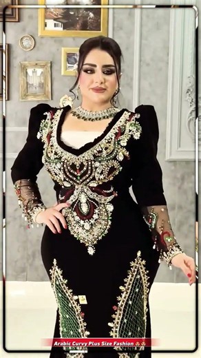 ✨ Most Beautiful Curvy Plus Size Girl in Black Dress | Arabic Plus Size Women Fashion Model 🔥
