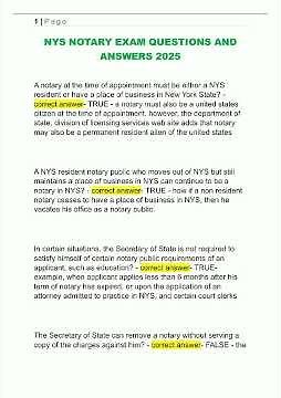 NYS NOTARY EXAM QUESTIONS AND ANSWERS 2025670 video