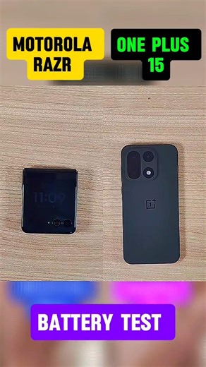 🔥Motorola Razr VS ⚡One Plus 15 Battery Test#batterytest #viralshorts #like #comment #shere