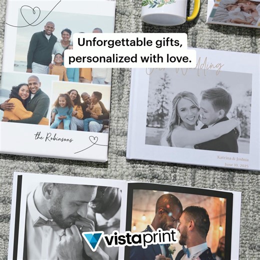 From thoughtful design to lasting quality, discover personalized gifts that show you care. | VistaPrint