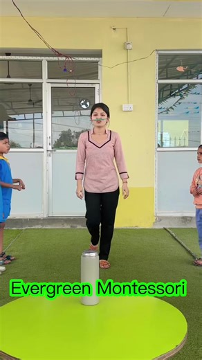 Class UKG students enjoying a fun Pencil Balancing Game while developing their fine motor skills, balance, and concentration. Learning through play makes every activity more exciting and meaningful for our little learners. #EvergreenMontessori #UKGClass #FineMotorSkills #LearningThroughPlay #MontessoriActivity