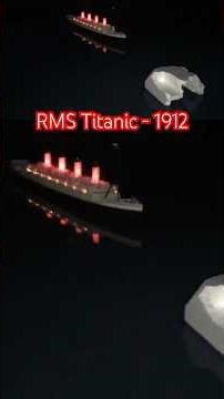 Titanic hitting iceberg recreation with sinking Titanic submersible model