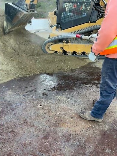 GraniteCrete Permeable Paving - Mixing the GraniteCrete, DG, and water prior to installation