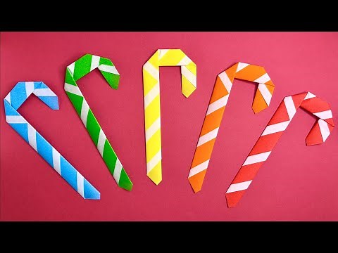 【折り紙】スティックキャンディの折り方 Origami How to make Candy cane DIY Paper craft クリスマス Christmas