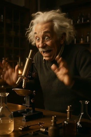 Einstein’s Shocking Discovery: The Microscopic Cat! 🔬🐈 #Science #ai #cat #shorts #funny