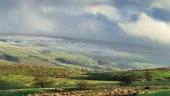 Low Clouds blow quickly down the Ribble Valley in the Yorkshire Dales...